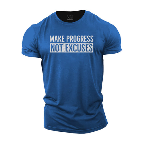 Men's Make Progress Not Excuses Cotton T-Shirt